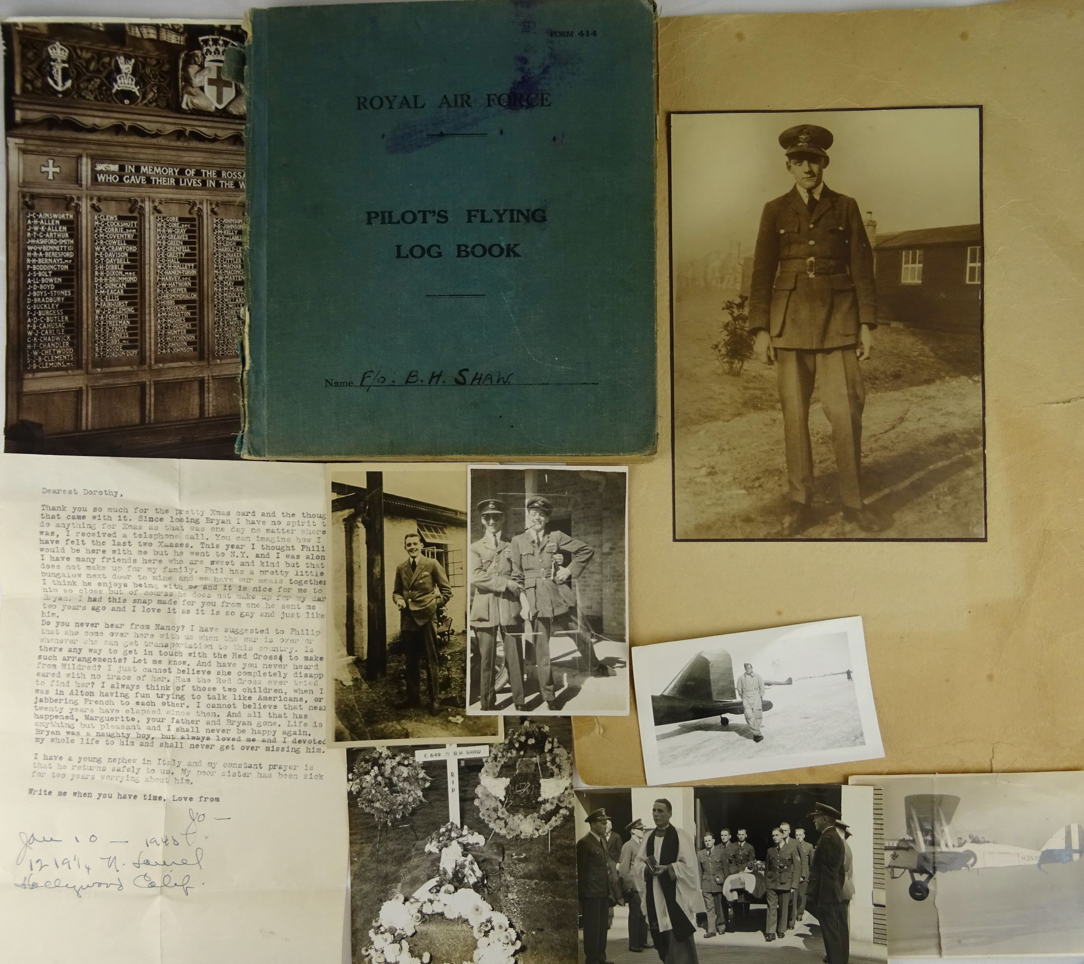 Military Antiques The Log Book Photgraphs Ephemera Of F O Bryan Hirst Shaw R C A F Killed At Boeing Canada Plant